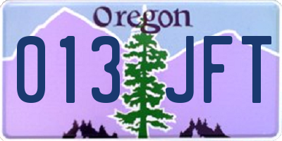 OR license plate 013JFT