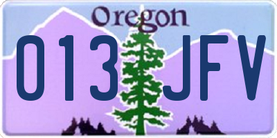 OR license plate 013JFV