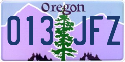 OR license plate 013JFZ