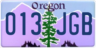 OR license plate 013JGB