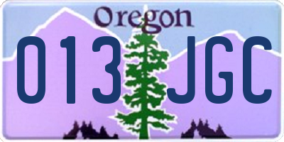 OR license plate 013JGC