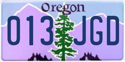 OR license plate 013JGD