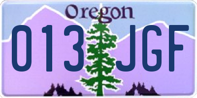 OR license plate 013JGF