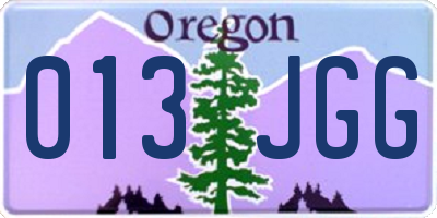 OR license plate 013JGG