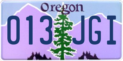 OR license plate 013JGI