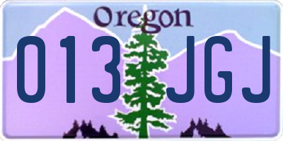 OR license plate 013JGJ