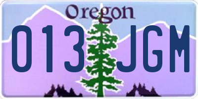 OR license plate 013JGM