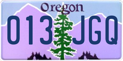 OR license plate 013JGQ