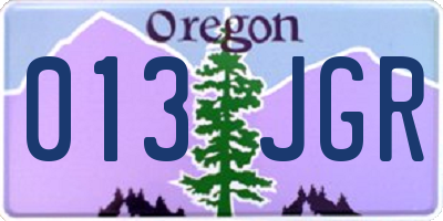 OR license plate 013JGR