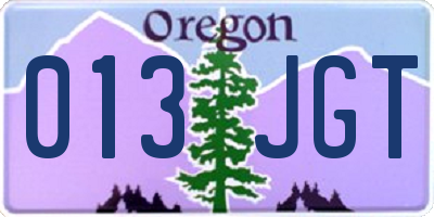 OR license plate 013JGT