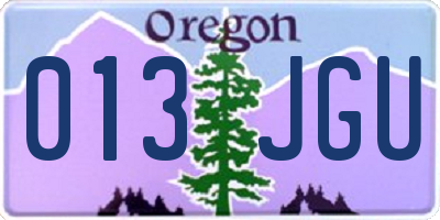OR license plate 013JGU