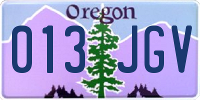 OR license plate 013JGV