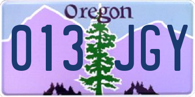 OR license plate 013JGY