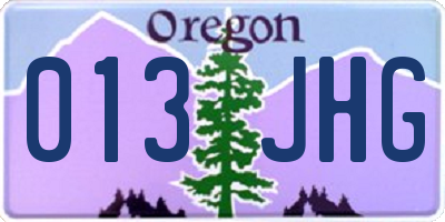 OR license plate 013JHG