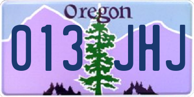 OR license plate 013JHJ