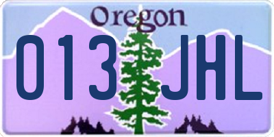 OR license plate 013JHL