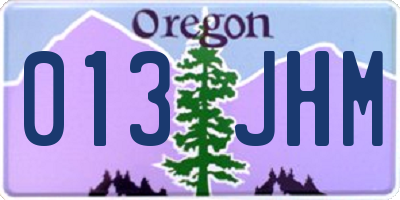 OR license plate 013JHM