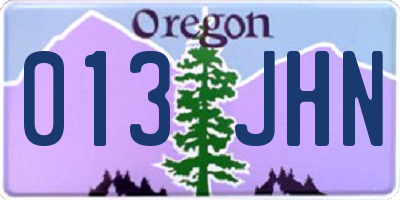 OR license plate 013JHN