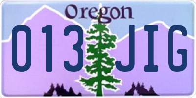 OR license plate 013JIG