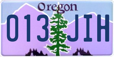 OR license plate 013JIH