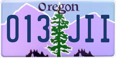 OR license plate 013JII