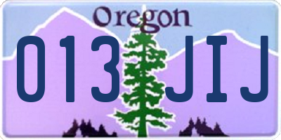 OR license plate 013JIJ