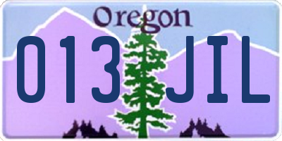 OR license plate 013JIL