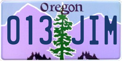 OR license plate 013JIM