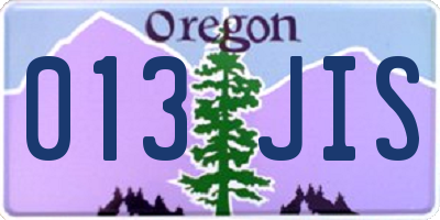 OR license plate 013JIS