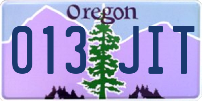 OR license plate 013JIT