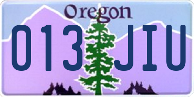 OR license plate 013JIU