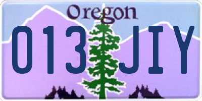 OR license plate 013JIY