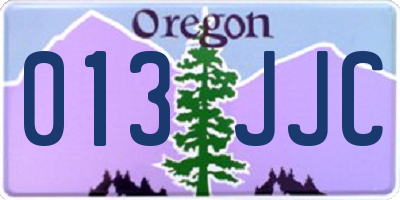 OR license plate 013JJC