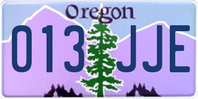 OR license plate 013JJE