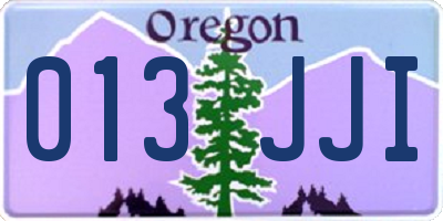 OR license plate 013JJI