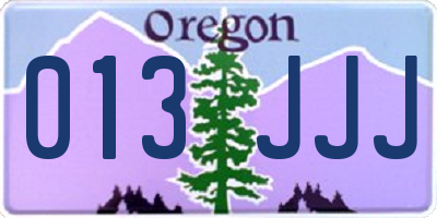 OR license plate 013JJJ
