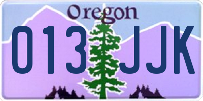 OR license plate 013JJK