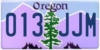 OR license plate 013JJM