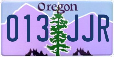 OR license plate 013JJR