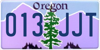 OR license plate 013JJT