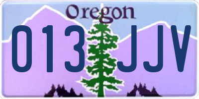 OR license plate 013JJV