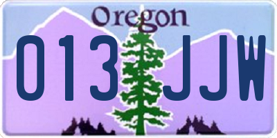 OR license plate 013JJW