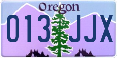 OR license plate 013JJX