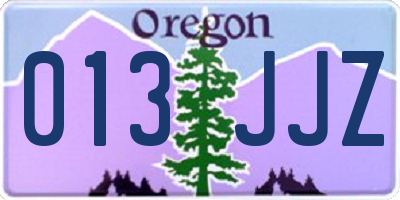 OR license plate 013JJZ