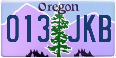 OR license plate 013JKB