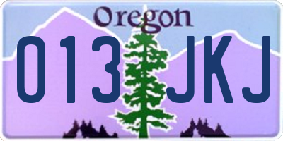 OR license plate 013JKJ