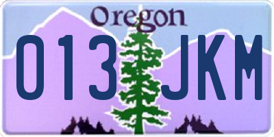 OR license plate 013JKM