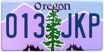 OR license plate 013JKP