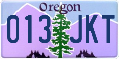 OR license plate 013JKT