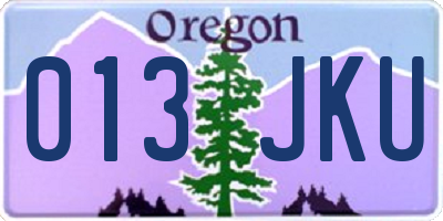 OR license plate 013JKU